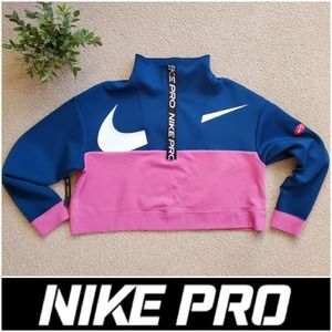 Nike Pro Icon Clash Half-Zip Crop Jacket - L